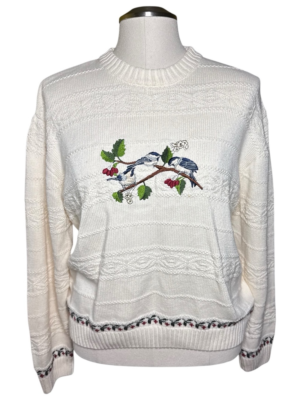 Cabela's Embroidered Cottagecore Vintage Knit Fall Sweater